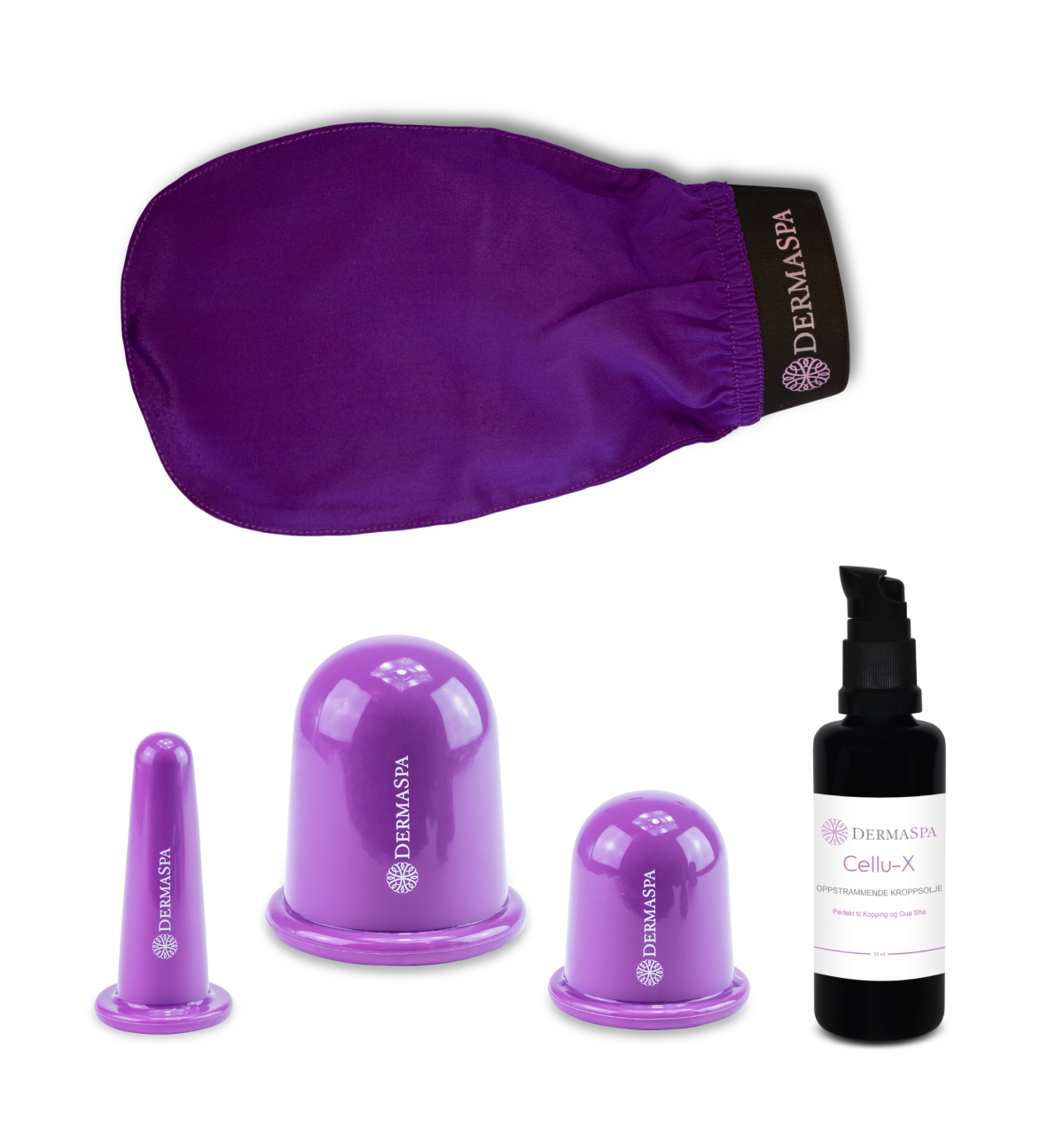 Cellulitt-koppesett + Cellu-X olje og Derma Glow