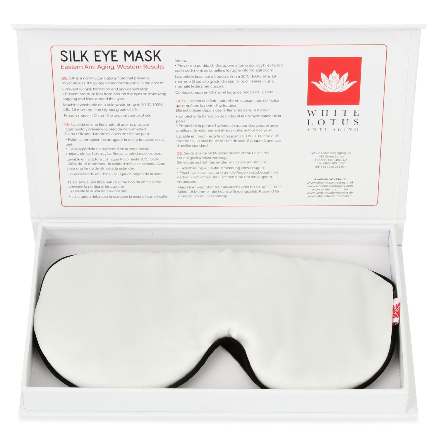 White Lotus Silkemaske Hvit