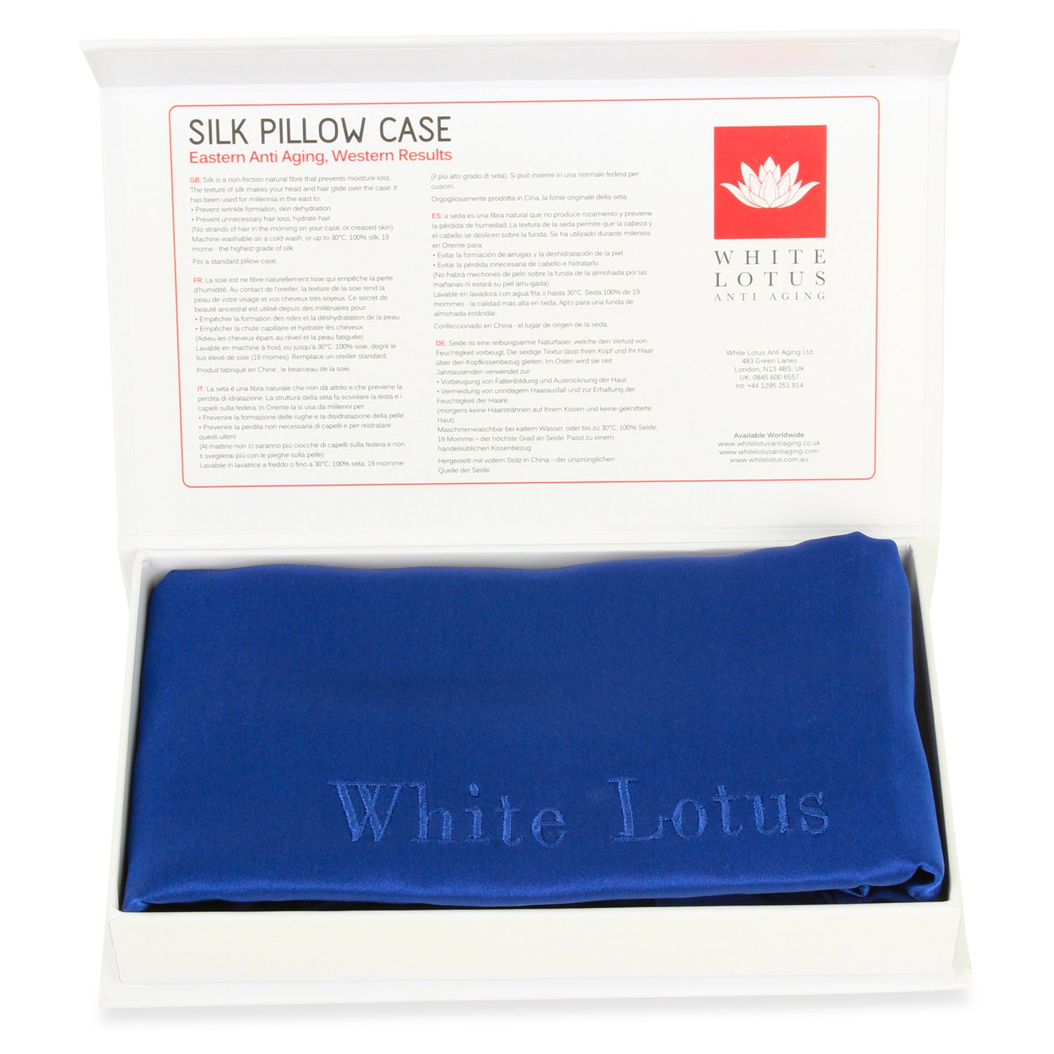 White Lotus Silkeputetrekk  Marineblå